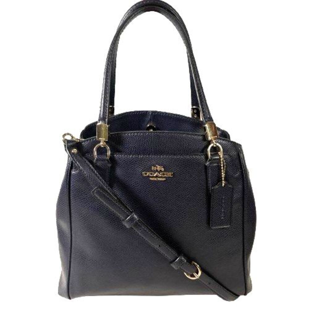 Coach F34663 Minetta Leather Handbag Satchel Midnight Blue Navy Crossbody Purse